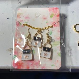 Purse Necklace and Earrings